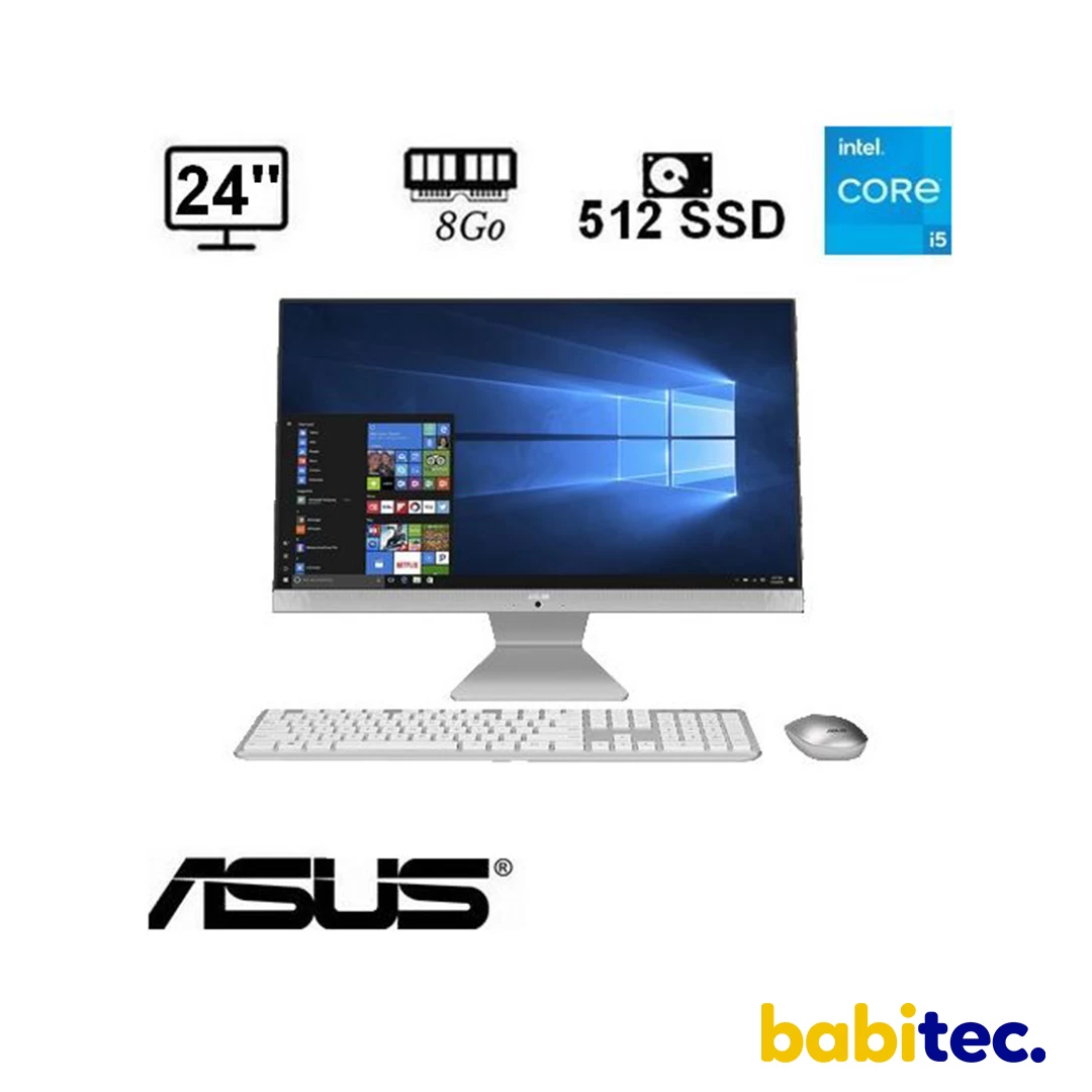 Asus Tout En Un, Professionnel, 23.8" - CORE I5-1135G7, RAM 8 Go, SSD 512 Go, Wi