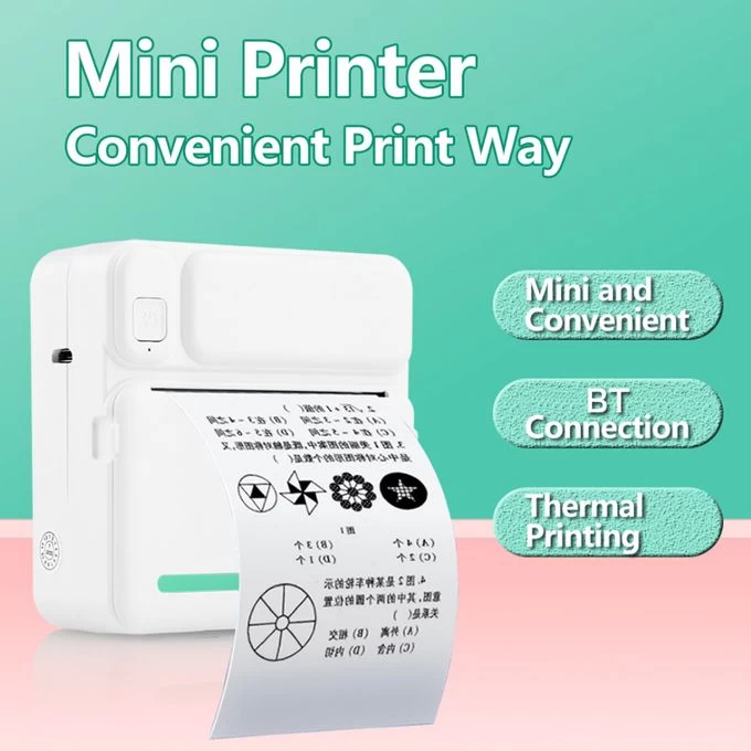 Mini Imprimante Thermique Portative - Blanc